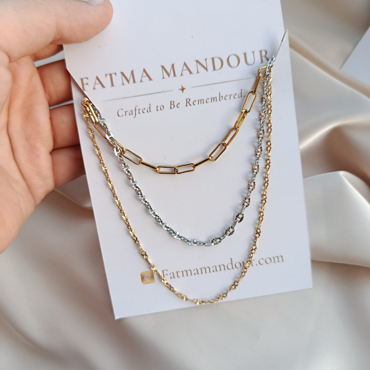 Layered Chain Necklace – Gold & Silver Mixed Stainless Steel