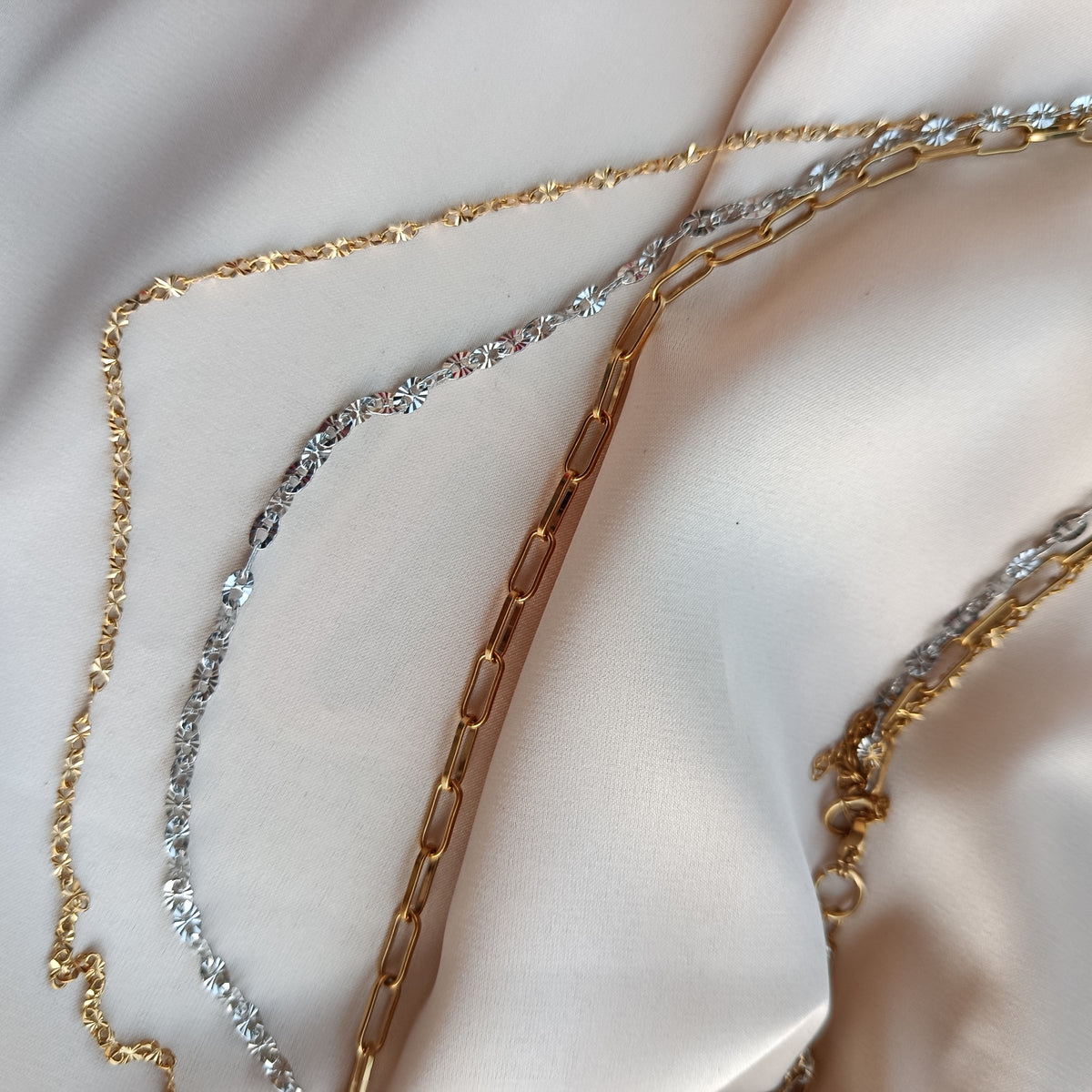 Layered Chain Necklace – Gold & Silver Mixed Stainless Steel