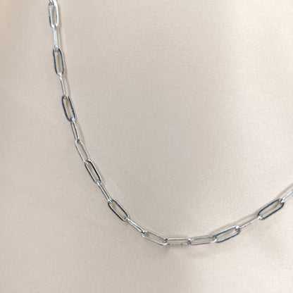 Silver Paperclip Chain Necklace