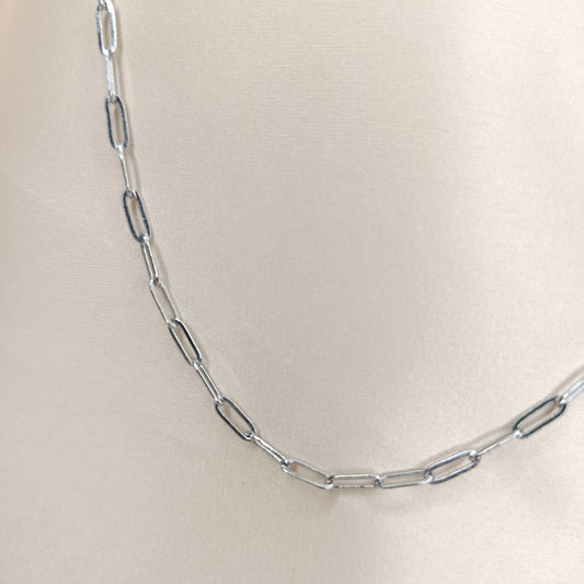 Silver Paperclip Chain Necklace