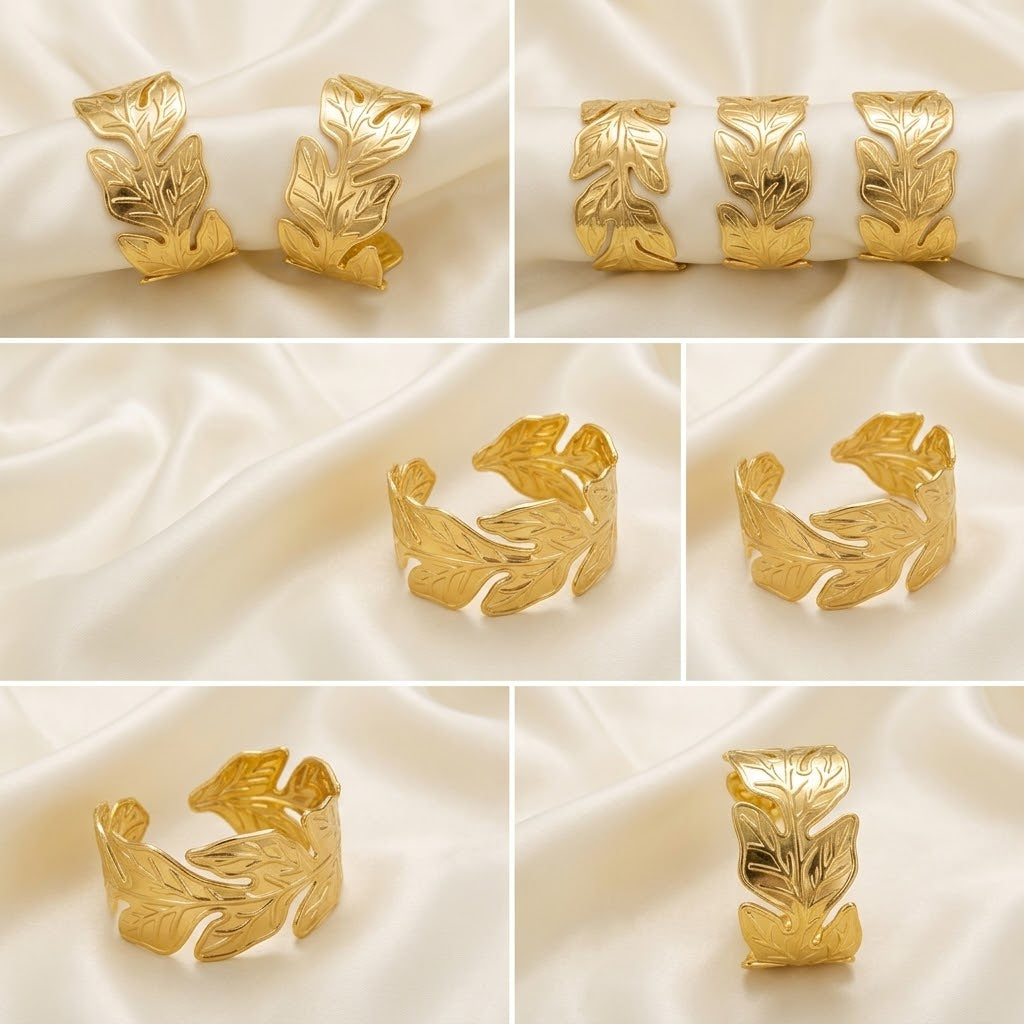 Waterproof Stainless Steel Leaf Bracelet