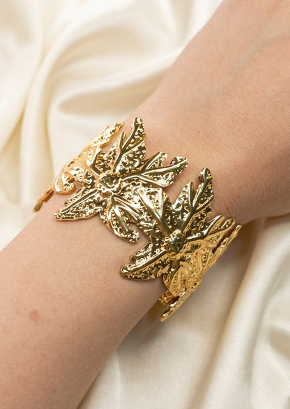 Waterproof Stainless Steel Leaf Bracelet