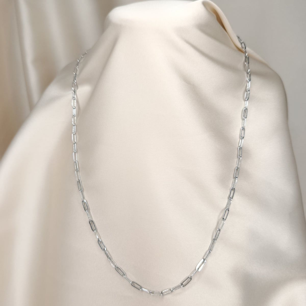 Silver Paperclip Chain Necklace
