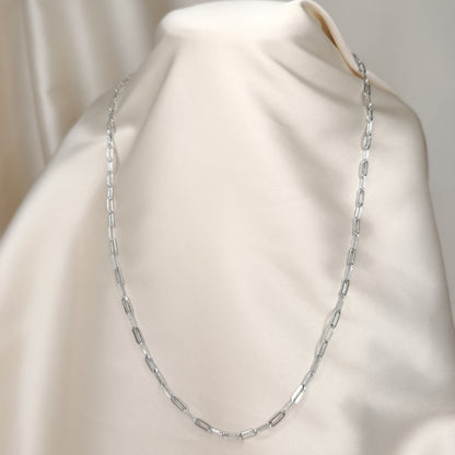 Silver Paperclip Chain Necklace