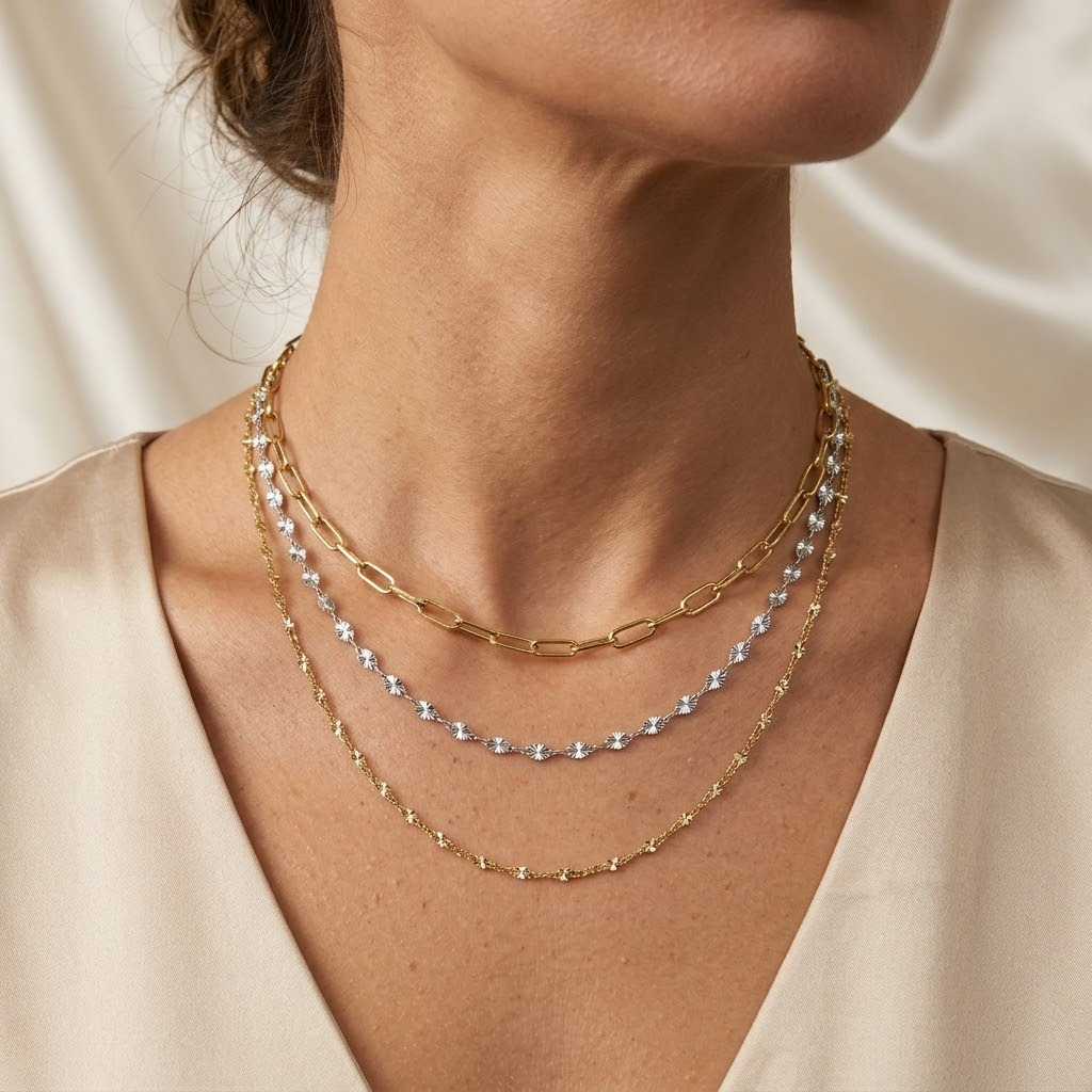 Gold stainless steel jewelry set